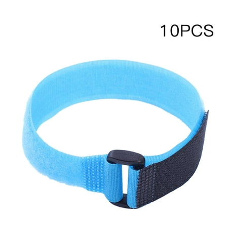 10pcs Reusable Nylon Fishing Rod Belt Holder Tie Fastener Hook Loop Cable with Buckle Fish Tackle