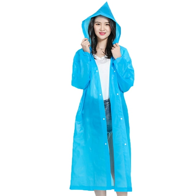 Imperméable Adulte Poncho à Capuche Pliable Portable EVA Imperméable Sans Odeur avec Fermeture à Boutons et Manchette Élastique pour Hommes Femmes Randonnée Extérieure Voyage Jardinage Travail