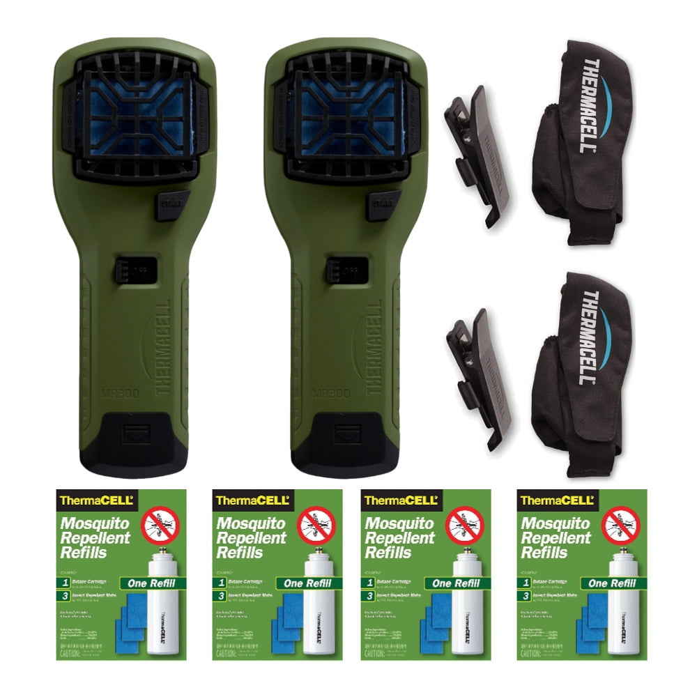 Thermacell Camper's Kit Mosquito Repellent Device Olive w/ Holster & 4