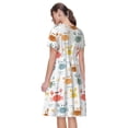 thumbnail image 2 of Bixox Robe d'Été à Manches Courtes pour Femmes Robe Ample Longueur Genou avec Poches-Crabes Colorés, 2 of 7
