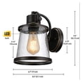 thumbnail image 3 of Globe Electric 238603 LED Outdoor Wall Sconce, Oil Rubbed Bronze, 3 of 6