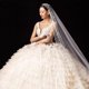thumbnail image 4 of Wedding Bridal Veil Cut Edge Hair Accessories for Bride Single Layer Sheer Tulle 118" Pearls Embellished Chapel Veils, 4 of 4