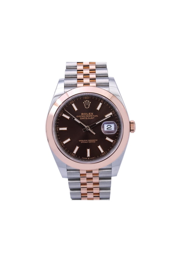 Pre-Owned Rolex Datejust Diamond Watch, 126301 41mm, Brown Custom Diamond Dial With Two Tone Jubilee Bracelet