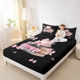 thumbnail image 4 of Feelyou Coffee Cup Child Full Size Sheets, Girly Princess Bow-tie Bed Sheets, Kawaii Pink Fashion Sheet Sets, Ultra Soft Bedroom Decor, 4-Piece, 4 of 7