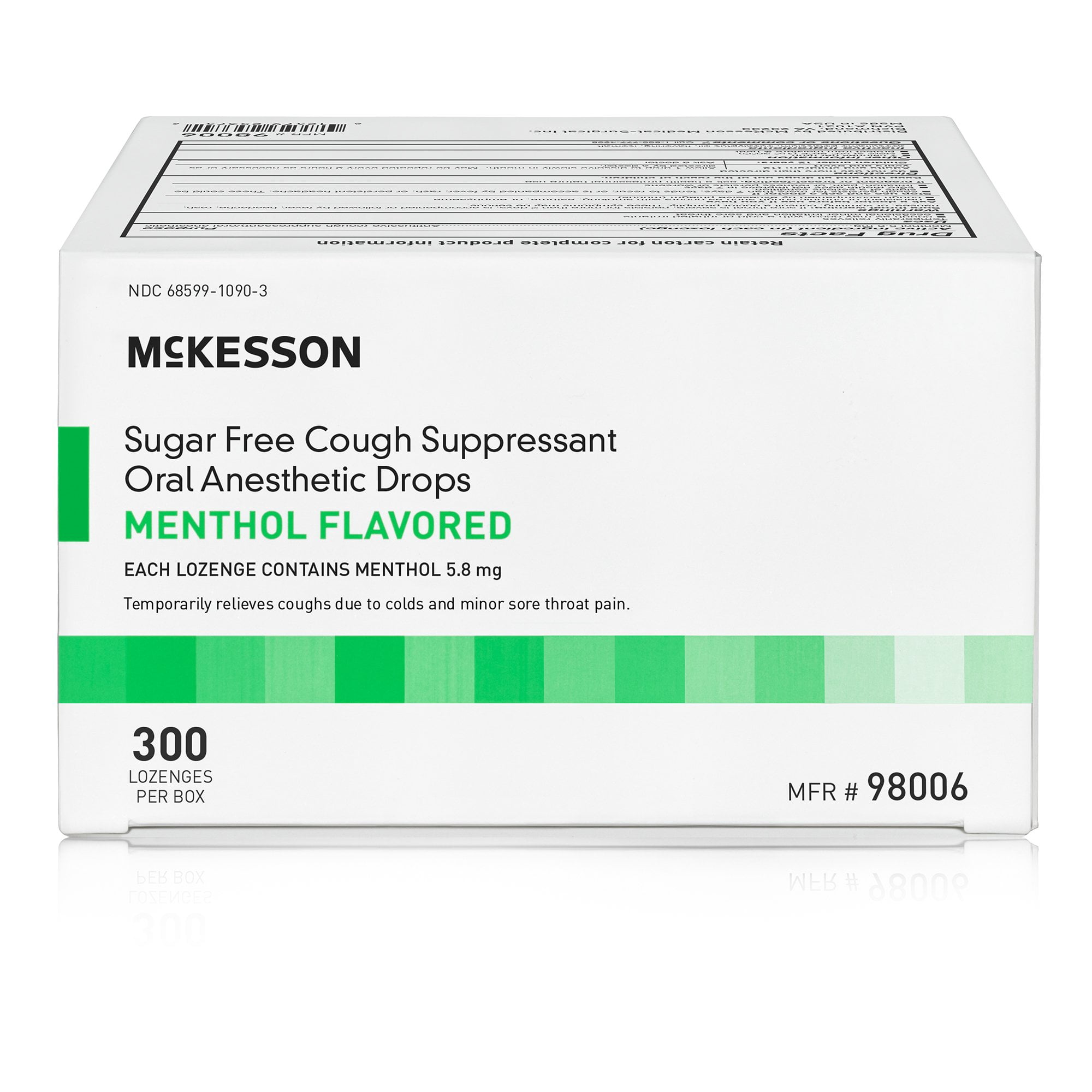 McKesson Cold and Cough Relief 5.8 mg Strength Menthol Flavor-Sugar Free Lozenge, 3600 Ct