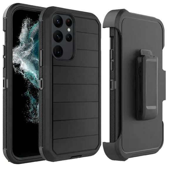 For Samsung Galaxy S23  Plus Combo 3in1 Holster Heavy Duty Rugged Hard PC   TPU with Swivel Belt Clip and Kickstand Cover ,Xpm Phone Case [ Black ]