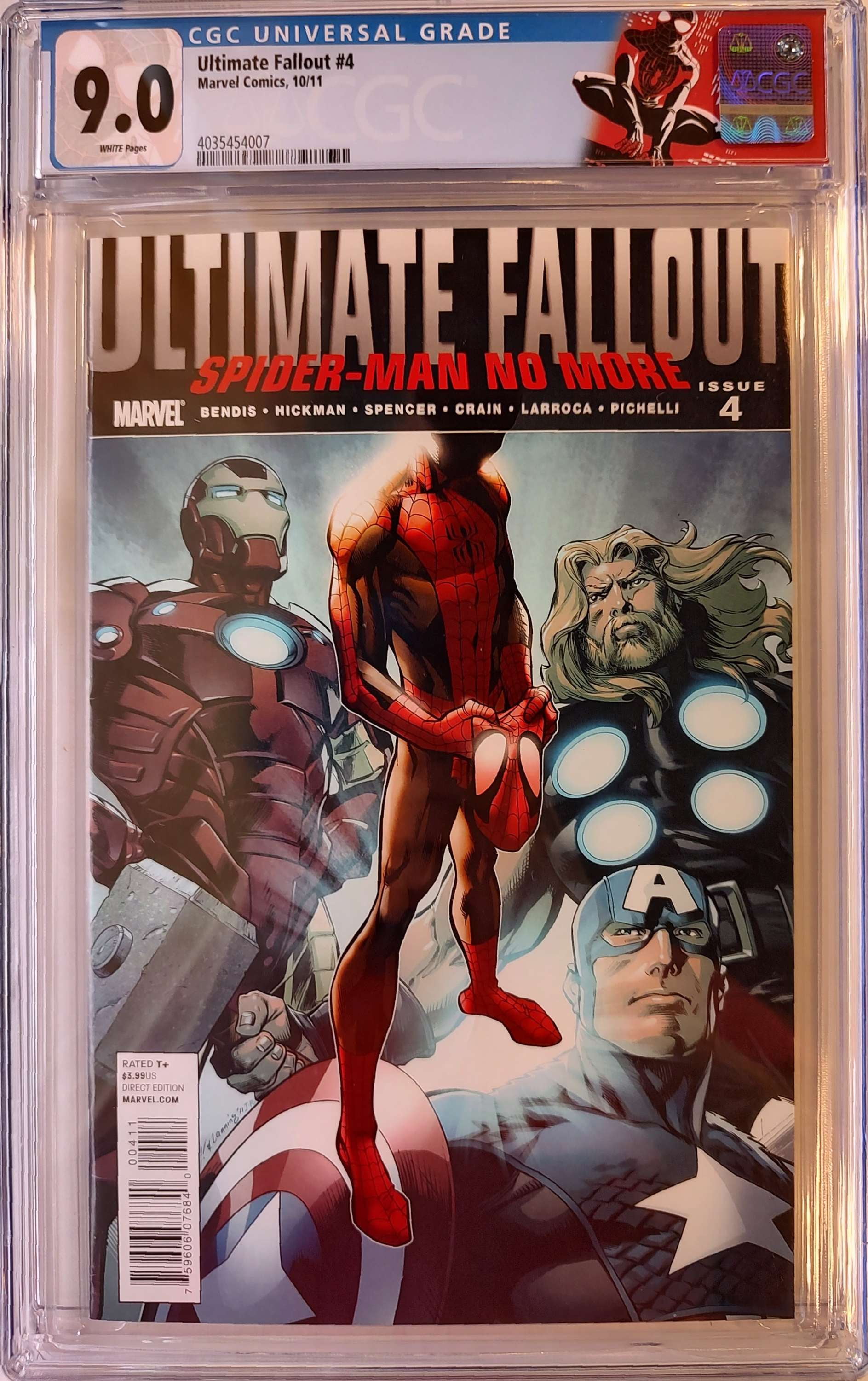 Ultimate Fallout Facsimile Edition #4 1st App Miles Morales Signed Sketched Remark Mark Bagley CGC 9.8 Spider-Man