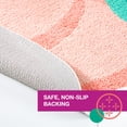 thumbnail image 6 of TOWN & COUNTRY PLAY Peachy Clean Peach Fruit Shaped Bath Mat, Absorbent Tufted Floor Mat, Non-Slip Backing, Machine Washable, Peach/Green, 30.3"x29.5", 6 of 10