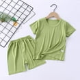 thumbnail image 2 of 6 m-7 A Ensembles de Pyjama pour Bébés Garçons Filles Tout-Petits Doux Confortables Col Rond Manches Courtes et Shorts Vêtements de Nuit Pyjamas 2 Pcs Pjs Bleu, 2 of 7