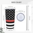 thumbnail image 2 of Thin Red Line USA American Flag 20 oz Tumbler with Lids and Straws Stainless Steel Vacuum Coffee Mug for Car Home Office Outdoor Travel, 2 of 7