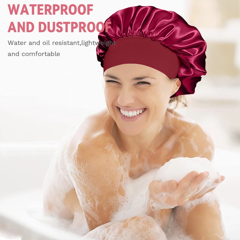 4 Pack Satin Silk Bonnet for Sleeping Women, Adjustable Hair 