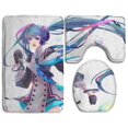 thumbnail image 1 of GOHAO Kawaii Magical Mi_ku Lovely Fashion 3 Piece Bathroom Rugs Set Bath Rug Contour Mat and Toilet Lid Cover, 1 of 2