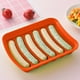 thumbnail image 1 of Molde de silicona de 6 compartimentos para salchicha y perrito caliente naranja con tapa, 1 of 6
