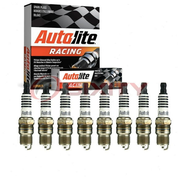 8 pc Autolite AR12 Racing Spark Plugs for 3376 400 40TS 5333 AF092 Ignition Wire Secondary