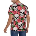 thumbnail image 2 of Vsdgher Skull and Roses Mens T-Shirts Baseball Vintage Fashionable Lightweight Casual Crew Neck Slim Fit with Long Sleeves-Large, 2 of 7
