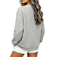 thumbnail image 5 of Josdec Crew Neck Fleece Sweatshirt for Women Polka Dot Oversized Loose Long Sleeve Casual Pullover Tops S‑XXL, 5 of 5