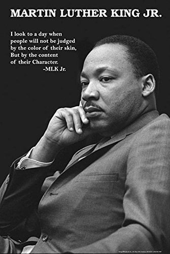 Martin Luther King Jr with Character Quote 36x24 Art Print Poster Black