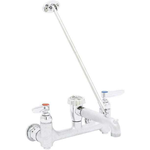 T&S Brass B0665BSTR Service Sink Faucet. 8" Wall Mount with Built in