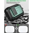 thumbnail image 5 of Airpods 3rd Generation Case with Lock & Cleaning Kit, OTOPO Rugged Shockproof Airpod 3 Protective Cover Men Women for Apple Airpod 3rd Gen Case 2021, Black/Green, 5 of 8