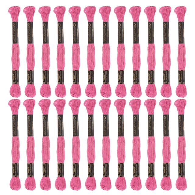 Unique Bargains Fil à Broder Fuchsia Clair, 8 m - 24 Écheveaux