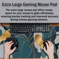 thumbnail image 4 of Mouse Pad for Women Gold Blue Desktop Pad Gaming Mouse Pads Large Mousepad Office Pad Waterproof Non-Slip Rubber Base 35.4" X 15.7" for Game Office, Precious Leaves of The Jungle, 4 of 6