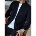 thumbnail image 5 of Men's Zip Up Cardigan Sweater Slim Fit Casual Full Zipper Sweaters Black S, 5 of 8