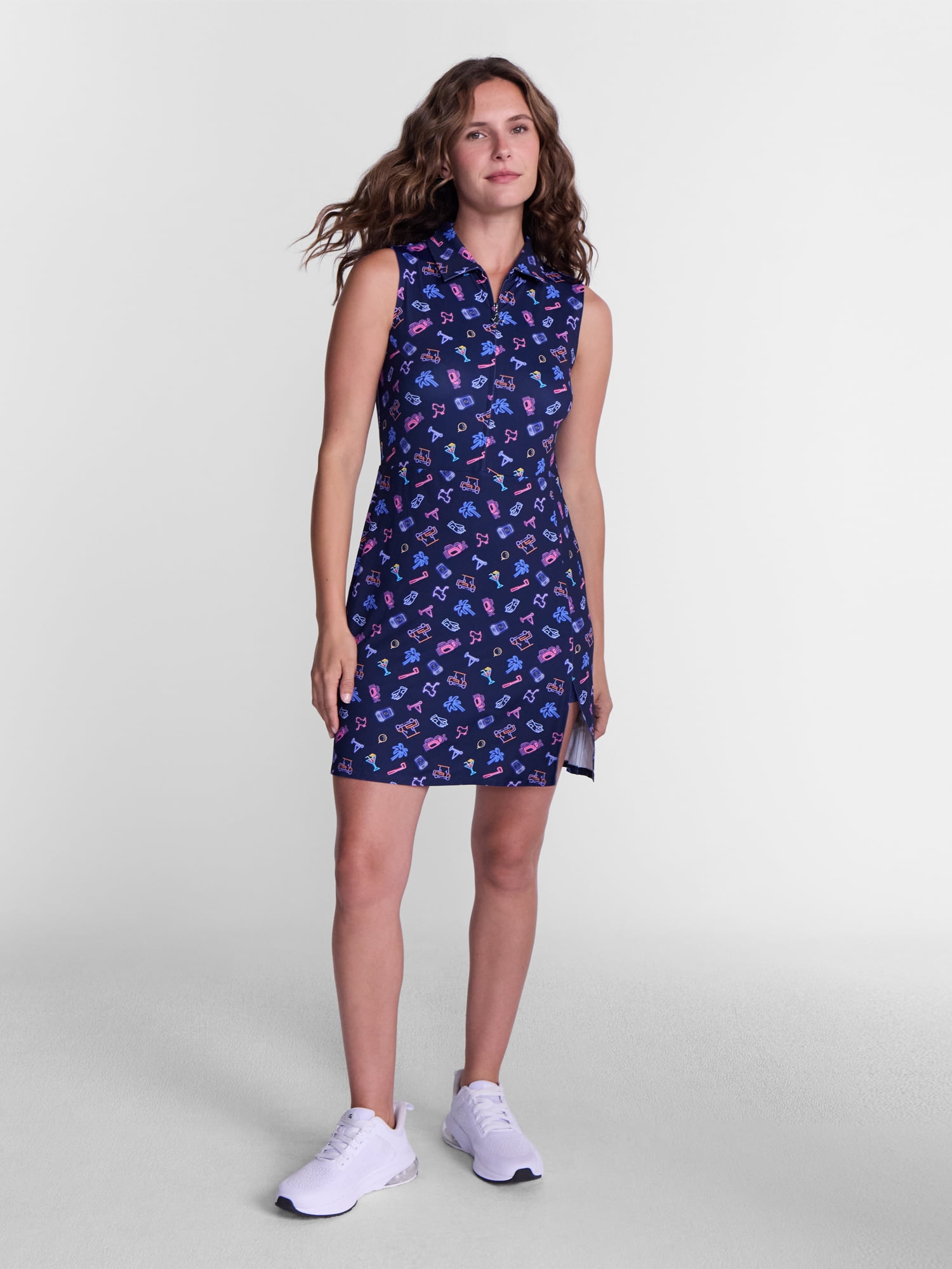 Birdie Bound Women's Sleeveless Golf Polo Dress with Shorts Liner, Sizes XS-XXXL