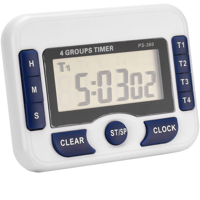 Raindrops Small Blue Kitchen Timer with Countdown and Count Up Functions for Cooking