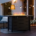 thumbnail image 5 of Walsunny 43 Inch Outdoor Fire Pit Table Propane Gas with Lid and Lava Rock 50000 BUT Fire Table with Glass Wind Guard and Waterproof Cover, 5 of 8