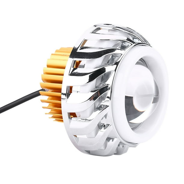 Faro LED para motocicleta, lente de proyector, lámpara de cabeza de ojo de diablo de Ángel Dual, tipo ciclón, azul y rosa
