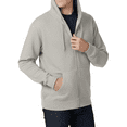 thumbnail image 3 of Hanes Men's EcoSmart Full-Zip Hooded Sweatshirt, Long Sleeve Pullover Pocket Hoodie, Light Steel, M, 3 of 5