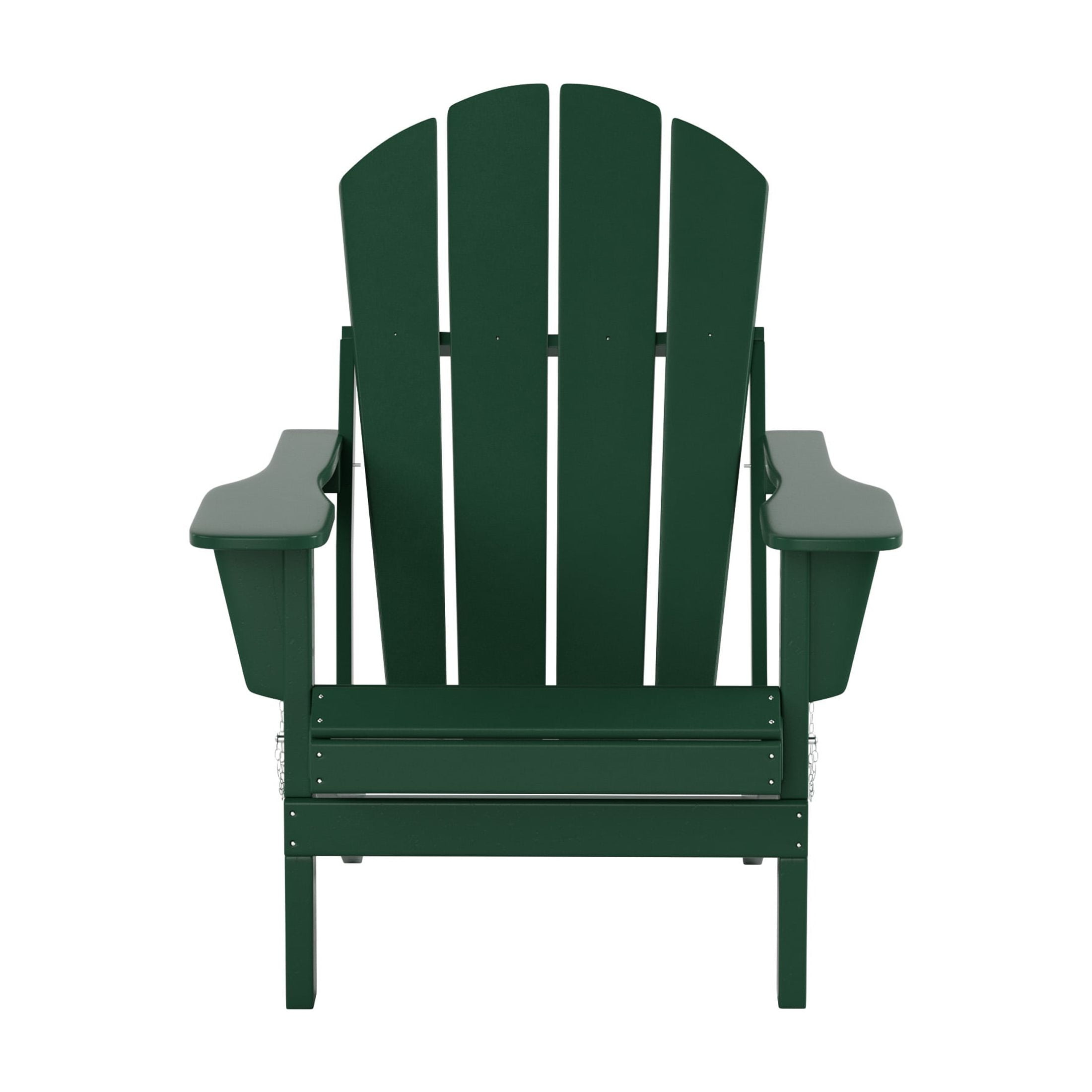 WestinTrends Malibu 2-PC Outdoor Patio Plastic Adirondack chair set with side table, Dark Green