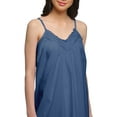 thumbnail image 2 of Moomaya WoMen's Solid V-Neck Sleepwear Cotton Spaghetti Strap Nightdress, 2 of 6