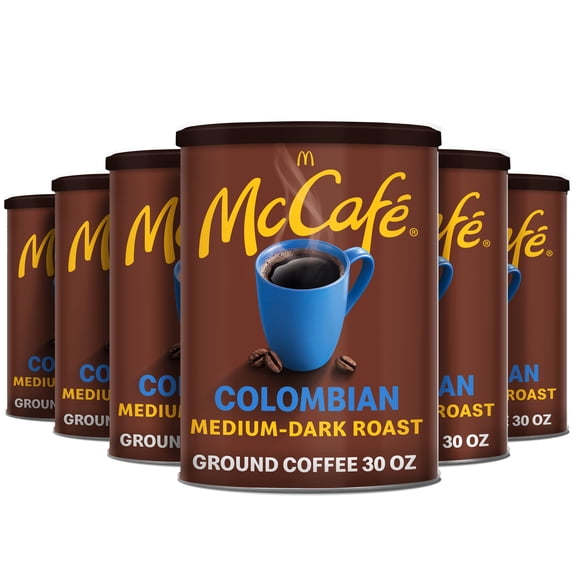 (6 pack) McCafe Colombian, Medium-Dark Roast, Ground Coffee, 30 oz