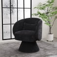 thumbnail image 4 of Wiilayok Swivel Accent Chair,Comfy Linen Fabric 360° Barrel Chair,Modern Swivel Lounge Sofa Armchair for Living Room,Reading Bedroom,Office,Black, 4 of 8