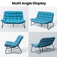 thumbnail image 4 of Pellebant 2-Seater Outdoor Patio Loveseat with Soft Cushions – All-Weather Rust-Resistant Metal Frame Patio Sofa for Balcony, Poolside, Backyard, Porch (Blue), 4 of 10