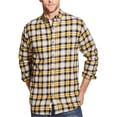 thumbnail image 1 of Camisa a cuadros de franela resistente a la intemperie para hombre, amarillo, mediano, 1 of 1