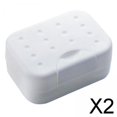 thumbnail image 1 of 2x jabonera de viaje soporte para platos para gimnasio senderismo con protector de esponja blanco 2 piezas, 1 of 8