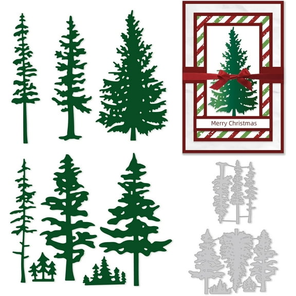 Christmas Tree Embossing Template Pine Tree Carbon Steel Die Cuts Plants Embossing for Scrapbooking Card DIY Craft Decoration