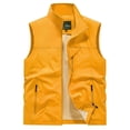 thumbnail image 2 of Awwp Men's Lightweight Vest Sleeveless Outdoor Work Jacket for Travel Hiking Running Multi-Pocket Utility Vest Yellow Size: 5Xl, 2 of 10