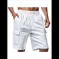 thumbnail image 2 of Pantalones Cortos Cargo para Hombre, Modernos, con Cordón Ajustable, Cintura Elástica, Informales, con Múltiples Bolsillos, para Entrenamiento, Deportes Al Aire Libre. L, 2 of 9