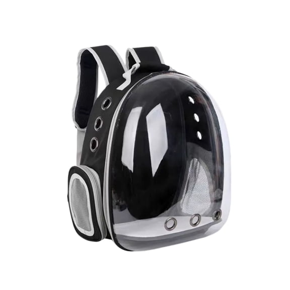 Cat Backpack Carrier, Pet Backpack, Breathable Cat Dog Space Capsule Backpack, For Small Cats Dogs Birds Bunny Travel Hiking Black 13X17"