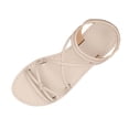 thumbnail image 2 of Samdudou Strappy Sandals for Women Open Toe Casual Flats Summer Shoes Knotted Detail Slingback Design Lightweight Outdoor Footwear, 2 of 8