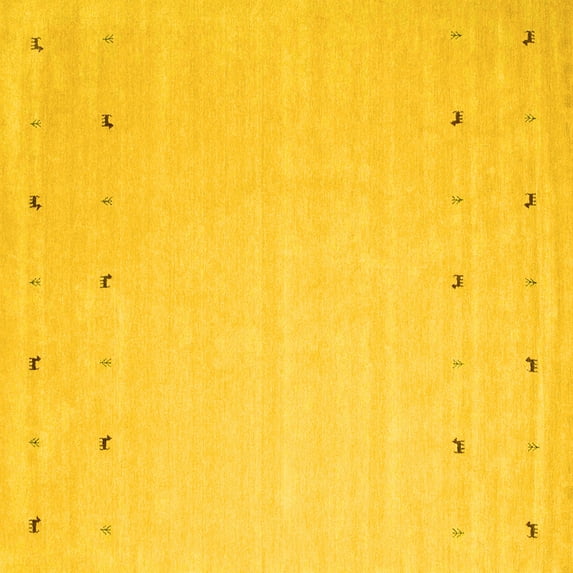 Ahgly Company Indoor Square Solid Yellow Modern Area Rugs, 8' Square