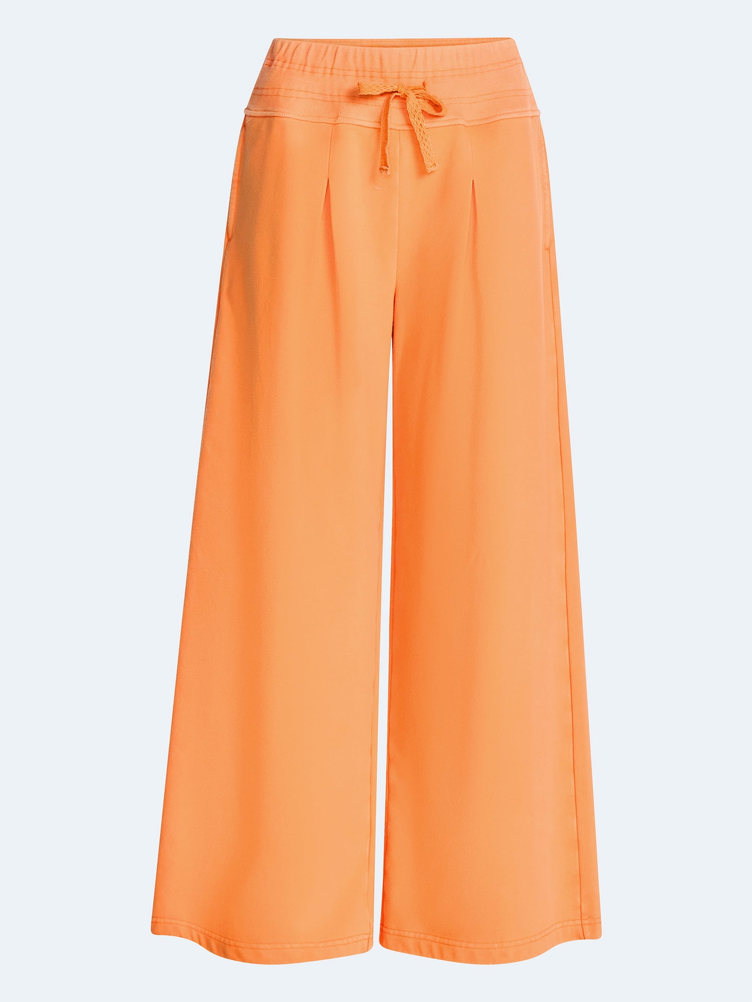 Scoop Women's Pleated Wide-Leg Sweatpants, 29'' Inseam, Sizes XS-XXL