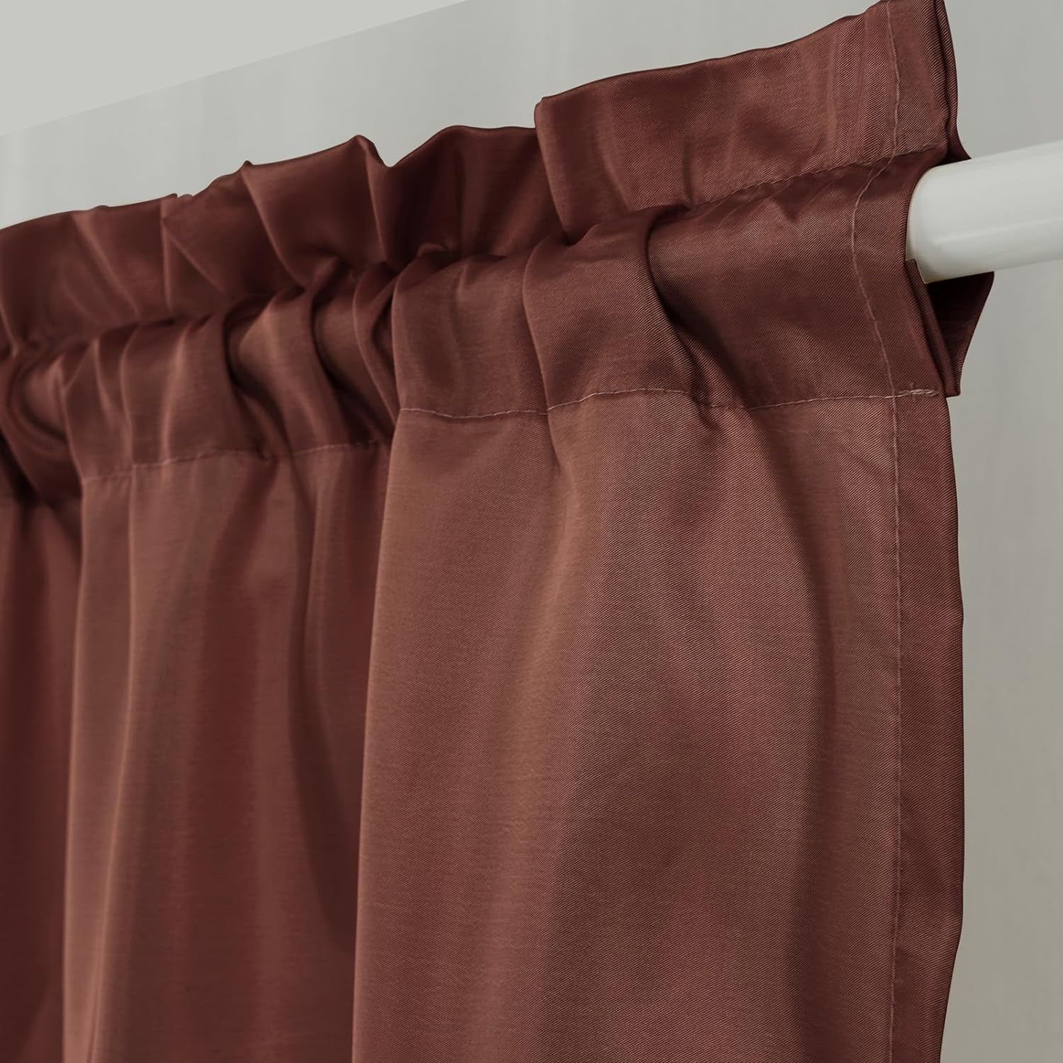 XmhyTop Luxury Beaded Triangle Curtain Valances 3 Panels for Living Room Bathroom Cafe Laundry Basement Rod Pocket Half Blackout Short Window Valance Curtains ,Coffee,51"x23"
