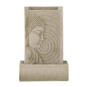 A&B Home 14" Buddha Water Fountain - Warm Beige Zen Decor for Indoor Home Office Tabletop and Outdoor Decor