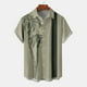 thumbnail image 2 of Camisas Cuello De Hombre Camisa de manga corta con solapa y hebilla de bolsillo con impresión digital 3D para hombre (Khaki, 3XL), 2 of 4