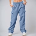 thumbnail image 6 of Cargo Sweatpants for Women 2026 Fall Winter Elastic High Waist Wide Straight Leg Casual Loose Sweat Pants with Pockets, 6 of 8