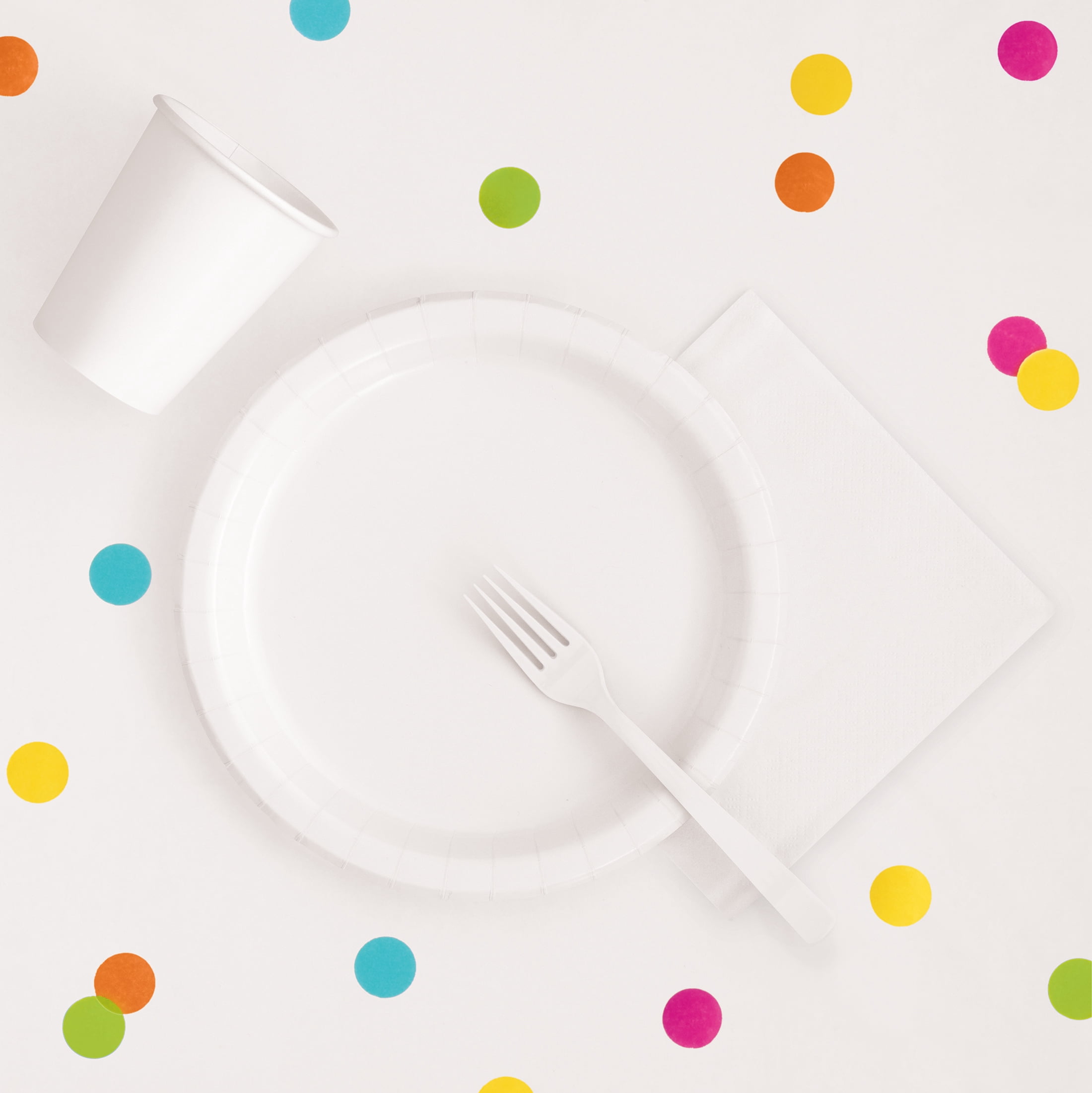 1CT 84IN White Round Plastic Table Cover by Way To Celebrate